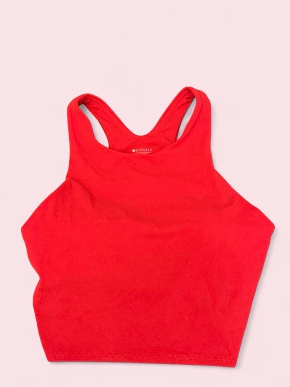 Athleta Bright Red High-Neck Crop Tank